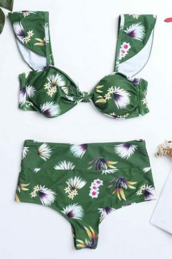 Coquette Aesthetic High Waist Tie Backless Flounce Bikini Swimsuit