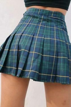 Coquette Aesthetic High Waisted Plaid Mini Skirt Shorts