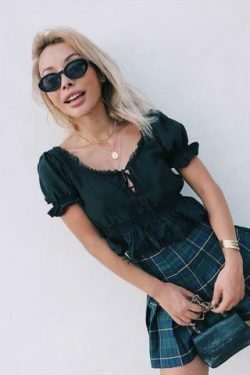 Coquette Aesthetic High Waisted Plaid Mini Skirt Shorts