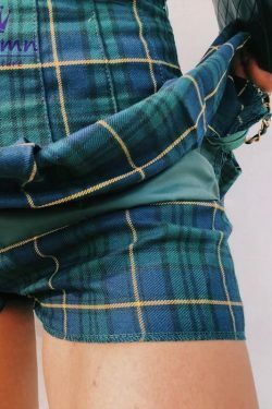 Coquette Aesthetic High Waisted Plaid Mini Skirt Shorts