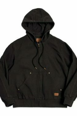 Coquette Aesthetic Hooded Canvas Jacket - Y2K Fashion with Grunge & Pastel Goth Vibes