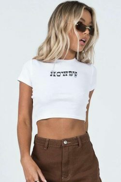 Coquette Aesthetic Howdy Graphic Crop Tee - Y2K Fashion Women's Top