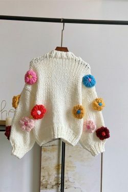 Coquette Aesthetic Iris Floral Knitted Cardigan - Y2K Fashion Women's Clothing