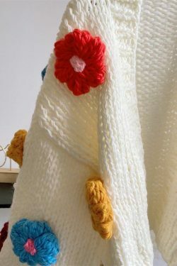 Coquette Aesthetic Iris Floral Knitted Cardigan - Y2K Fashion Women's Clothing