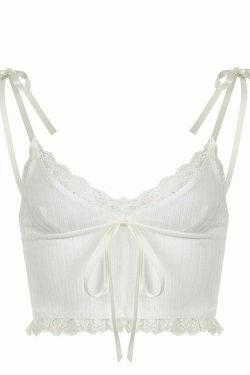 Coquette Aesthetic Ivory Delight Cami - Y2K Fashion Top for Women