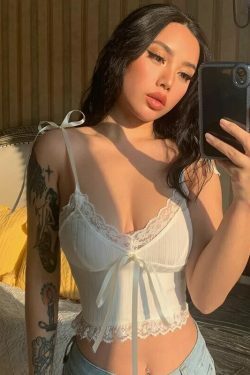 Coquette Aesthetic Ivory Delight Cami - Y2K Fashion Top for Women