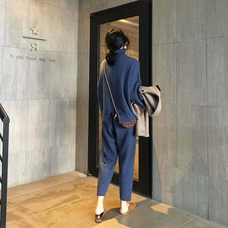 Coquette Aesthetic Ivy High Neck Tracksuit Set - Y2K Fashion Women's Outfit