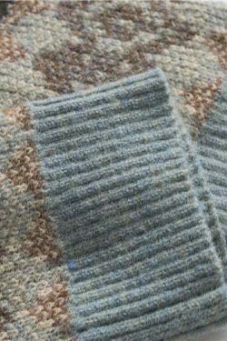 Coquette Aesthetic Jacquard Knit Grandad Jumper - Y2K Fashion for Women