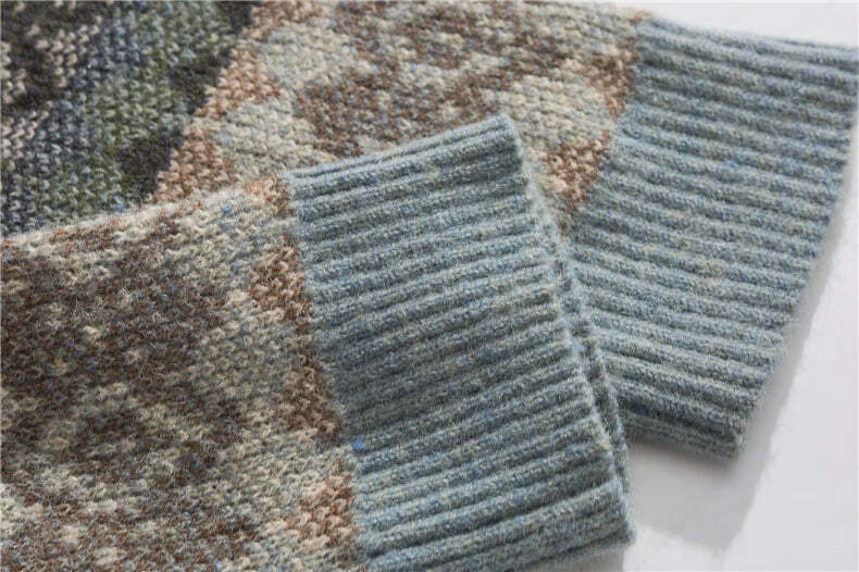 Coquette Aesthetic Jacquard Knit Grandad Jumper - Y2K Fashion for Women