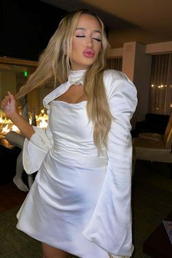 Coquette Aesthetic Janelle Satin Mini Dress - Y2K Fashion for Women - Grunge Style Outfit