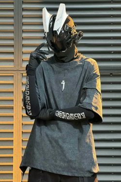 Coquette Aesthetic Jiyend Side Zip Marl T-Shirt for Y2K Fashion Enthusiasts