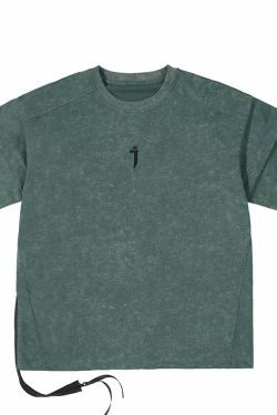 Coquette Aesthetic Jiyend Side Zip Marl T-Shirt for Y2K Fashion Enthusiasts