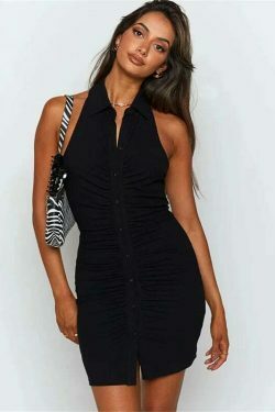 Coquette Aesthetic Julian Ruched Mini Dress - Y2K Fashion Statement