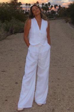 Coquette Aesthetic Justine High Waist Pants Suit Set