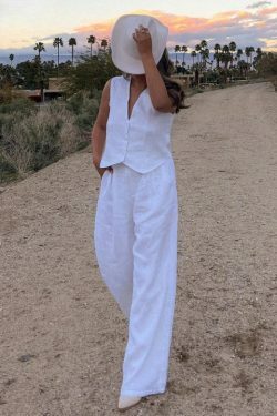 Coquette Aesthetic Justine High Waist Pants Suit Set