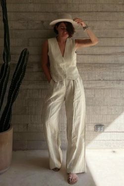 Coquette Aesthetic Justine High Waist Pants Suit Set