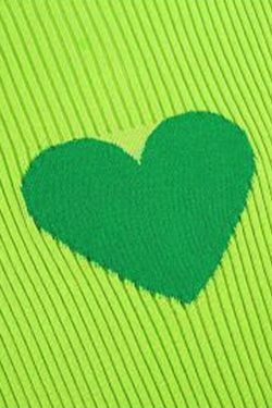 Coquette Aesthetic Knit Heart Print Slim Sweater