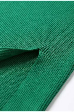 Coquette Aesthetic Knitted Bodycon Dress with Slit