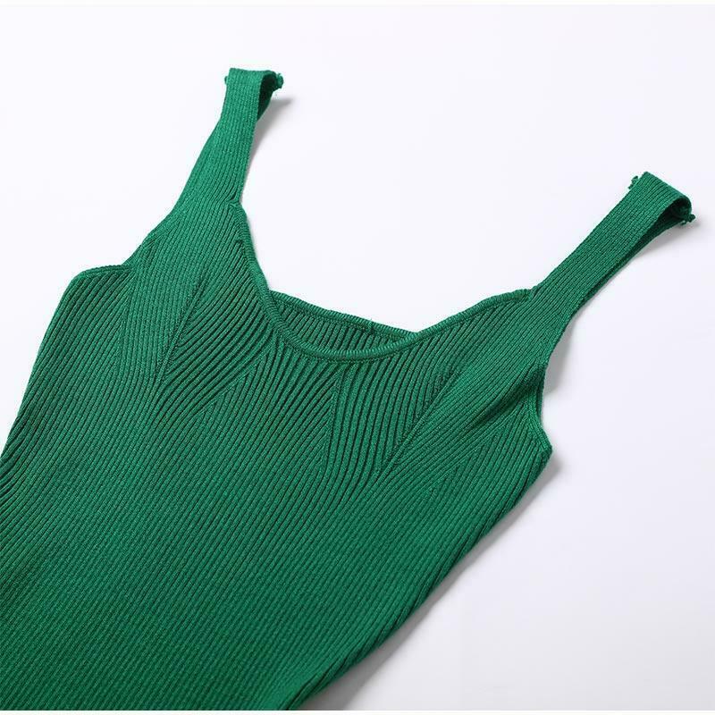 Coquette Aesthetic Knitted Bodycon Dress with Slit Coquette Aesthetic Knitted Bodycon Dress with Slit