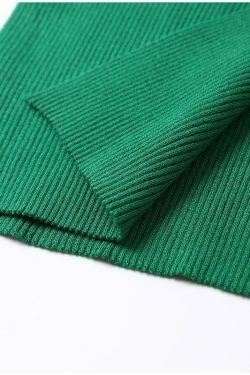 Coquette Aesthetic Knitted Bodycon Dress with Slit