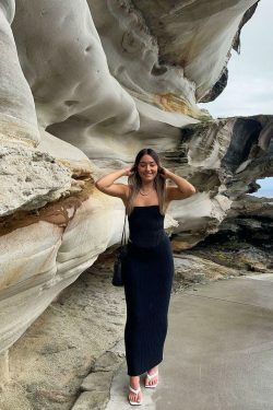 Coquette Aesthetic Knitted Cargo Skirt in Monre Style