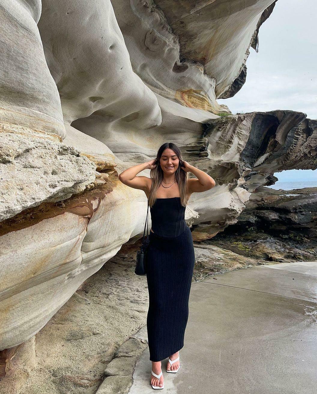 Coquette Aesthetic Knitted Cargo Skirt in Monre Style Coquette Aesthetic Knitted Cargo Skirt in Monre Style