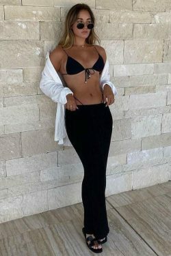 Coquette Aesthetic Knitted Cargo Skirt in Monre Style