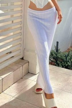 Coquette Aesthetic Knitted Cargo Skirt in Monre Style