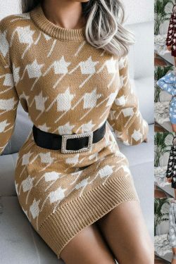 Coquette Aesthetic Knitted Long Sleeve Mini Dress - Soft Girl Style