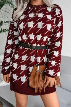 Coquette Aesthetic Knitted Long Sleeve Mini Dress - Soft Girl Style