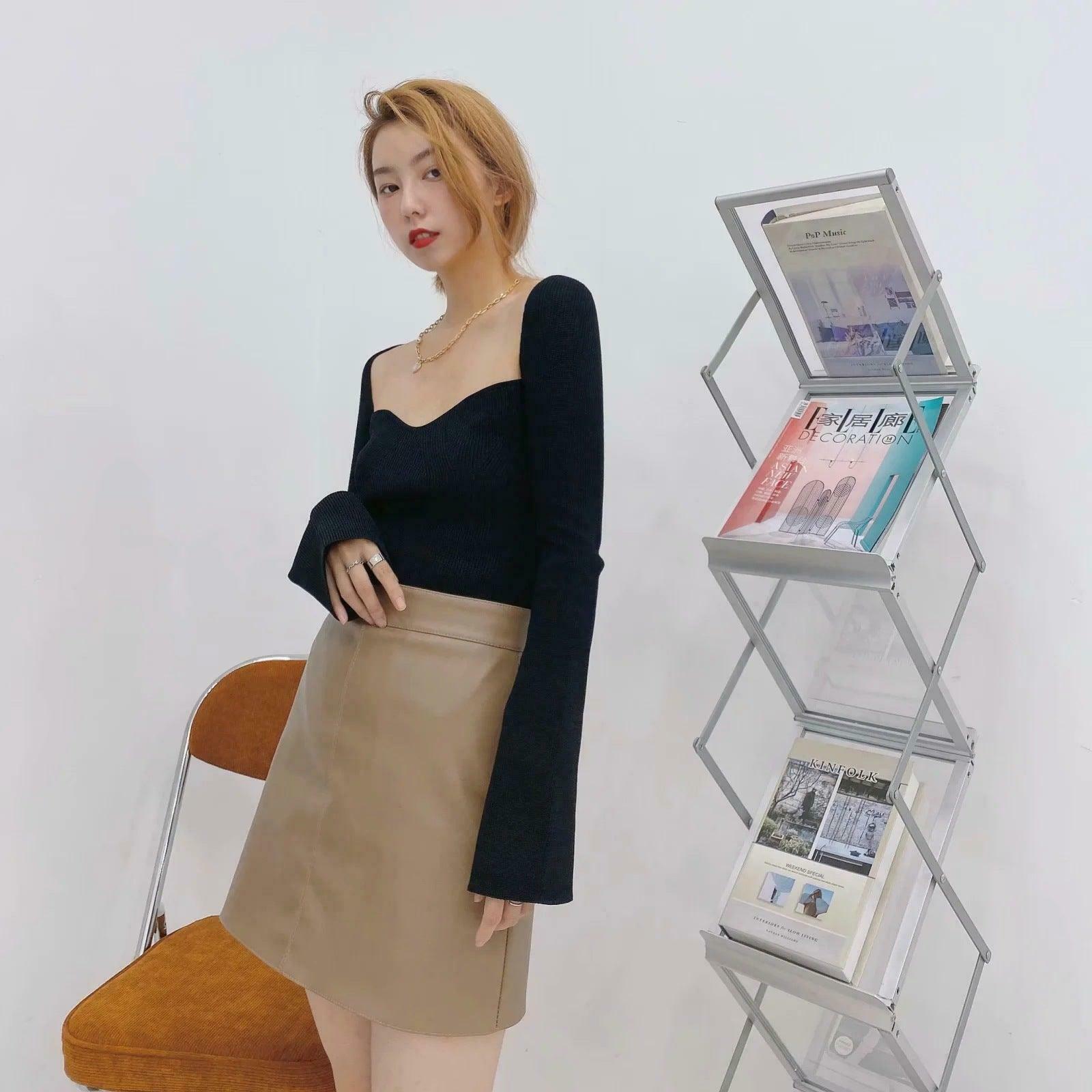 Coquette Aesthetic Knitted Top with Full Sleeves for Women Coquette Aesthetic Knitted Top with Full Sleeves for Women