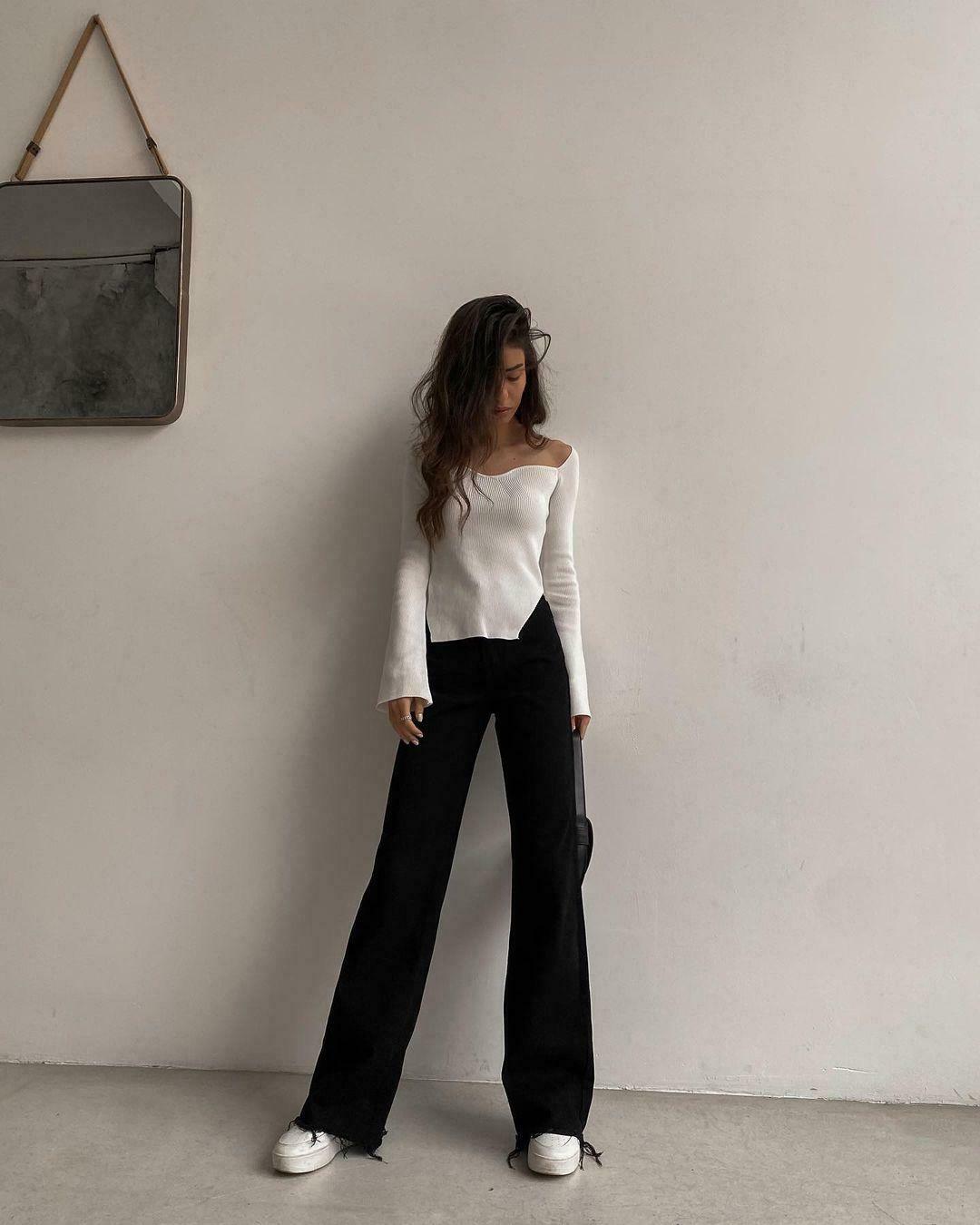 Coquette Aesthetic Knitted Top with Full Sleeves for Women Coquette Aesthetic Knitted Top with Full Sleeves for Women