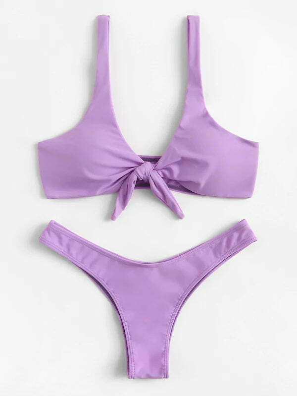 Coquette Aesthetic Knot Bra and Thong Set - Y2K Fashion Lingerie for Women Coquette Aesthetic Knot Bra and Thong Set - Y2K Fashion Lingerie for Women