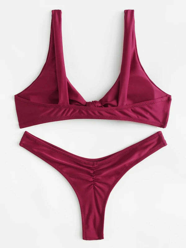 Coquette Aesthetic Knot Bra and Thong Set - Y2K Fashion Lingerie for Women Coquette Aesthetic Knot Bra and Thong Set - Y2K Fashion Lingerie for Women