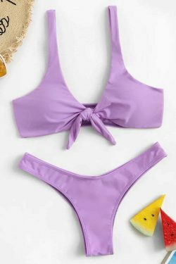 Coquette Aesthetic Knot Bra and Thong Set - Y2K Fashion Lingerie for Women