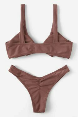 Coquette Aesthetic Knot Bra and Thong Set - Y2K Fashion Lingerie for Women