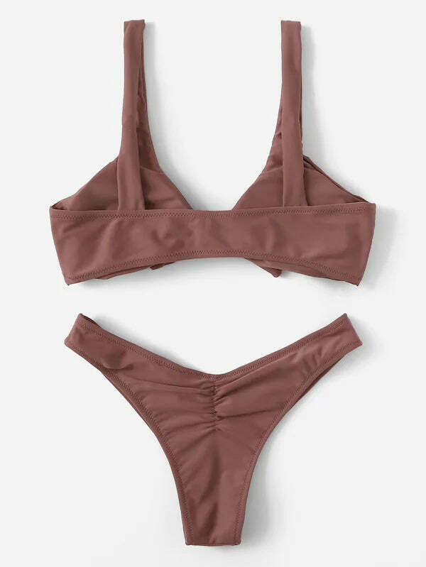 Coquette Aesthetic Knot Bra and Thong Set - Y2K Fashion Lingerie for Women Coquette Aesthetic Knot Bra and Thong Set - Y2K Fashion Lingerie for Women