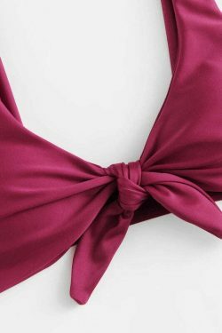 Coquette Aesthetic Knot Bra and Thong Set - Y2K Fashion Lingerie for Women