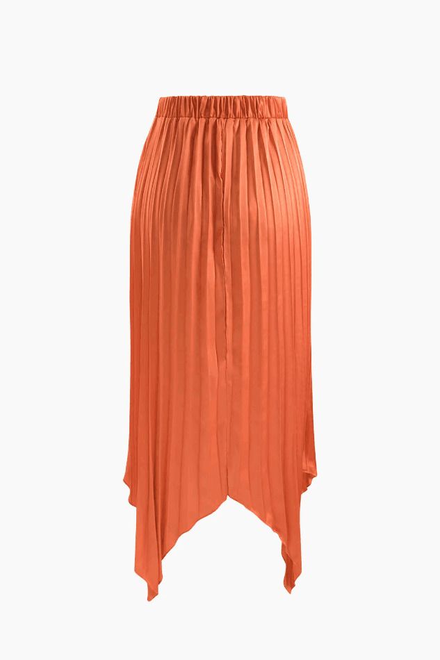 Coquette Aesthetic Knot Front Tube Top & Asymmetric Pleated Skirt Set