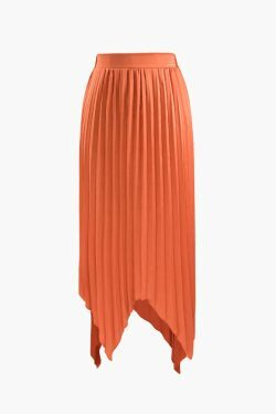 Coquette Aesthetic Knot Front Tube Top & Asymmetric Pleated Skirt Set