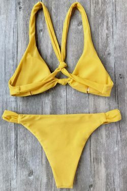 Coquette Aesthetic Knotted Padded Scoop Bikini Set