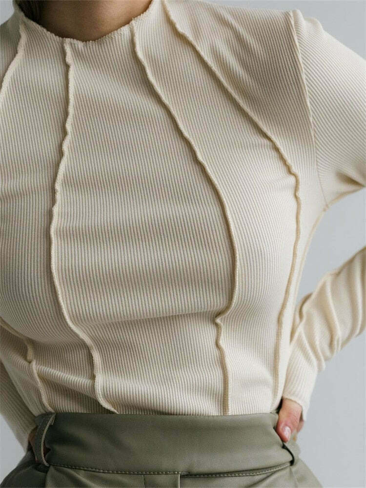 Coquette Aesthetic Kristell Turtleneck: Y2K Fashion Top for Women Coquette Aesthetic Kristell Turtleneck: Y2K Fashion Top for Women