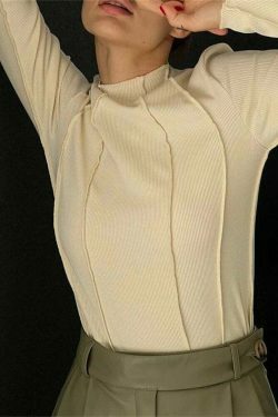 Coquette Aesthetic Kristell Turtleneck: Y2K Fashion Top for Women
