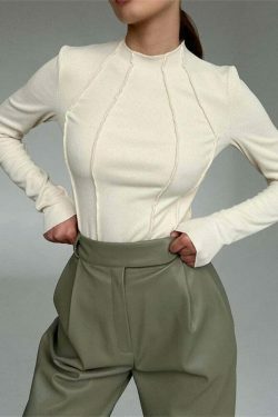 Coquette Aesthetic Kristell Turtleneck: Y2K Fashion Top for Women