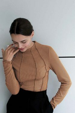 Coquette Aesthetic Kristell Turtleneck: Y2K Fashion Top for Women