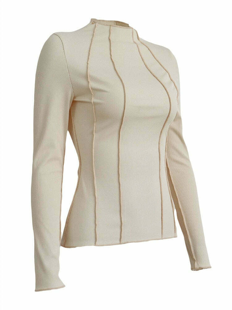 Coquette Aesthetic Kristell Turtleneck: Y2K Fashion Top for Women Coquette Aesthetic Kristell Turtleneck: Y2K Fashion Top for Women