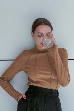 Coquette Aesthetic Kristell Turtleneck: Y2K Fashion Top for Women