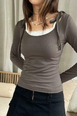 Coquette Aesthetic Lace-Trim Bow Top: Y2K Fashion with Grunge & Pastel Goth Vibes