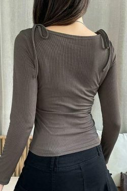 Coquette Aesthetic Lace-Trim Bow Top: Y2K Fashion with Grunge & Pastel Goth Vibes