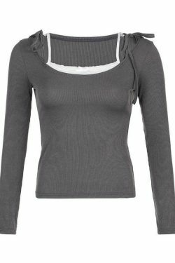 Coquette Aesthetic Lace-Trim Bow Top: Y2K Fashion with Grunge & Pastel Goth Vibes